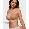 imageINLYRIC Womens Inbarely Triangle Bralette Plunge Unlined Seamless Bra No Underwire Sexy Comfortable EverydayGravel Beige