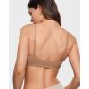imageINLYRIC Womens Inbarely Triangle Bralette Plunge Unlined Seamless Bra No Underwire Sexy Comfortable EverydayGravel Beige