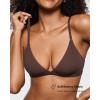 imageINLYRIC Womens Inbarely Triangle Bralette Plunge Unlined Seamless Bra No Underwire Sexy Comfortable EverydayHazelnut