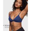 imageINLYRIC Womens Inbarely Triangle Bralette Plunge Unlined Seamless Bra No Underwire Sexy Comfortable EverydayNightfall Blue