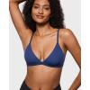 imageINLYRIC Womens Inbarely Triangle Bralette Plunge Unlined Seamless Bra No Underwire Sexy Comfortable EverydayNightfall Blue