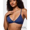 imageINLYRIC Womens Inbarely Triangle Bralette Plunge Unlined Seamless Bra No Underwire Sexy Comfortable EverydayNightfall Blue