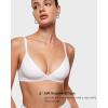 imageINLYRIC Womens Inbarely Triangle Bralette Plunge Unlined Seamless Bra No Underwire Sexy Comfortable EverydaySnow White