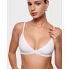 imageINLYRIC Womens Inbarely Triangle Bralette Plunge Unlined Seamless Bra No Underwire Sexy Comfortable EverydaySnow White