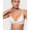 imageINLYRIC Womens Inbarely Triangle Bralette Plunge Unlined Seamless Bra No Underwire Sexy Comfortable EverydaySnow White