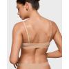imageINLYRIC Womens Inbarely Triangle Bralette Plunge Unlined Seamless Bra No Underwire Sexy Comfortable EverydayWarm Beige
