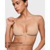 imageINLYRIC Womens Inbarely Triangle Bralette Plunge Unlined Seamless Bra No Underwire Sexy Comfortable EverydayWarm Beige