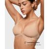 imageINLYRIC Womens Inbarely Triangle Bralette Plunge Unlined Seamless Bra No Underwire Sexy Comfortable EverydayWarm Beige