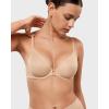 imageINLYRIC Womens Mesh Front Closure Bras Unlined Sheer Demi Plunge Supportive Comfortable No Padding Underwire BraBeige