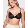 imageINLYRIC Womens Mesh Front Closure Bras Unlined Sheer Demi Plunge Supportive Comfortable No Padding Underwire BraBlack  Sheer