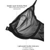 imageINLYRIC Womens Mesh Front Closure Bras Unlined Sheer Demi Plunge Supportive Comfortable No Padding Underwire BraBlack  Sheer