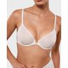 imageINLYRIC Womens Mesh Front Closure Bras Unlined Sheer Demi Plunge Supportive Comfortable No Padding Underwire BraCoconut White