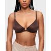 imageINLYRIC Womens Mesh Front Closure Bras Unlined Sheer Demi Plunge Supportive Comfortable No Padding Underwire BraHazelnut  Sheer
