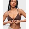 imageINLYRIC Womens Mesh Front Closure Bras Unlined Sheer Demi Plunge Supportive Comfortable No Padding Underwire BraHazelnut  Sheer