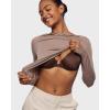 imageINLYRIC Womens Mesh Front Closure Bras Unlined Sheer Demi Plunge Supportive Comfortable No Padding Underwire BraHazelnut  Sheer