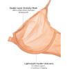 imageINLYRIC Womens Mesh Front Closure Bras Unlined Sheer Demi Plunge Supportive Comfortable No Padding Underwire BraSandstone Skin  Sheer