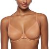 imageINLYRIC Womens Mesh Front Closure Bras Unlined Sheer Demi Plunge Supportive Comfortable No Padding Underwire BraSandstone Skin  Sheer