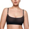imageINLYRIC Womens Cosnufy Sheer Bralette  Cami Mesh Unlined No Padding See Through Wirefree Bralettes PulloverBlack