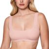imageINLYRIC Womens Inbarely Soft Bralettes Scoop Neck Seamless Unlined Comfortable Double Layer BraletteBlush Pink