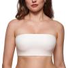 imageINLYRIC Womens Inbarely Strapless Bandeau Bra Bralette Tube Top Seamless Comfortable Stretchy Non Padded Bras TopsCoconut White