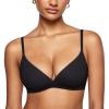 imageINLYRIC Womens Inbarely Triangle Bralette Comfortable Unlined V Neck Wireless Smoothing Bra Top StretchBlack