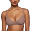 imageINLYRIC Womens Inbarely Triangle Bralette Comfortable Unlined V Neck Wireless Smoothing Bra Top StretchBrown Purple