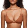 imageINLYRIC Womens Inbarely Triangle Bralette Plunge Unlined Seamless Bra No Underwire Sexy Comfortable EverydayBronze Beige