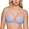 imageINLYRIC Womens Inbarely Triangle Bralette Plunge Unlined Seamless Bra No Underwire Sexy Comfortable EverydayMoonlight Blue