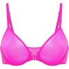 imageINLYRIC Womens Mesh Front Closure Bras Unlined Sheer Demi Plunge Supportive Comfortable No Padding Underwire BraBright Pink  Sheer