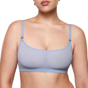 imageINLYRIC Womens Cosnufy Sheer Bralette  Cami Mesh Unlined No Padding See Through Wirefree Bralettes PulloverMoonlight Blue