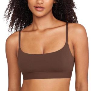 imageINLYRIC Womens Cotton Bralette  Wireless Unlined Sleep Comfortable Seamless Cami BraCoffee Brown