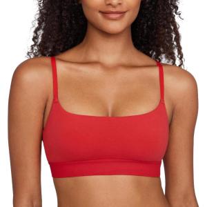 imageINLYRIC Womens Cotton Bralette  Wireless Unlined Sleep Comfortable Seamless Cami BraDeep Red