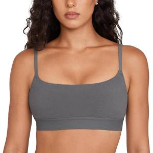 imageINLYRIC Womens Cotton Bralette  Wireless Unlined Sleep Comfortable Seamless Cami BraLava Smoke Grey
