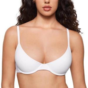 imageINLYRIC Womens Inbarely Plus Balconette Bra  Lightly Padded Underwire Sexy Tshirt Demi Bras SupportiveWhite