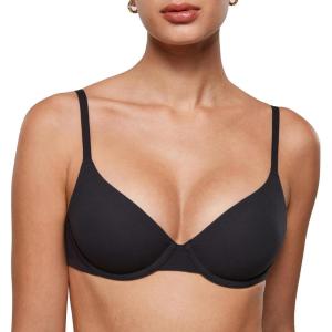 imageINLYRIC Womens Inbarely Plus Demi Bra  Balconette Unlined Underwire Plunge Bras No Padding ComfortableBlack  Go Up a Cup Size
