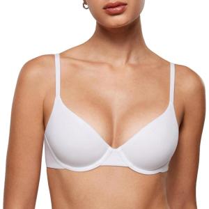 imageINLYRIC Womens Inbarely Plus Demi Bra  Balconette Unlined Underwire Plunge Bras No Padding ComfortableWhite  Go Up a Cup Size
