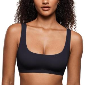 imageINLYRIC Womens Inbarely Soft Bralettes Scoop Neck Seamless Unlined Comfortable Double Layer BraletteBlack