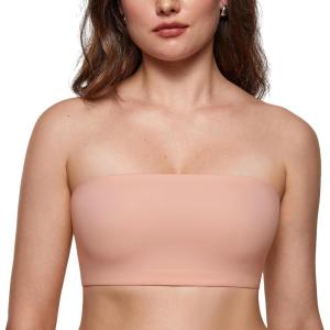 imageINLYRIC Womens Inbarely Strapless Bandeau Bra Bralette Tube Top Seamless Comfortable Stretchy Non Padded Bras TopsGrapefruit Orange