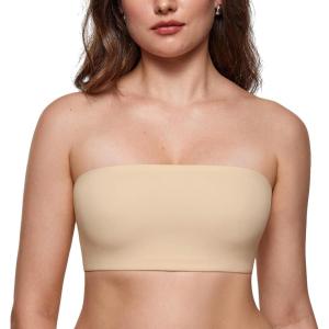 imageINLYRIC Womens Inbarely Strapless Bandeau Bra Bralette Tube Top Seamless Comfortable Stretchy Non Padded Bras TopsLight Oatmeal