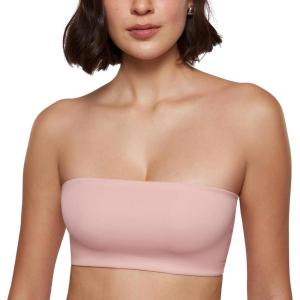 imageINLYRIC Womens Inbarely Strapless Bandeau Bra Bralette Tube Top Seamless Comfortable Stretchy Non Padded Bras TopsRose Tan