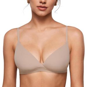 imageINLYRIC Womens Inbarely Triangle Bralette Comfortable Unlined V Neck Wireless Smoothing Bra Top StretchRose Gray