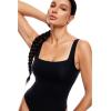 imageINLYRIC Womens Inbarely Square Neck Thong Bodysuit Sleeveless Tank Tops Slimming Backless Camisole for Going OutBlack