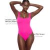 imageINLYRIC Womens Inbarely Square Neck Thong Bodysuit Sleeveless Tank Tops Slimming Backless Camisole for Going OutBright Pink