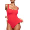 imageINLYRIC Womens Inbarely Square Neck Thong Bodysuit Sleeveless Tank Tops Slimming Backless Camisole for Going OutBright Red