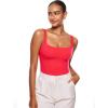 imageINLYRIC Womens Inbarely Square Neck Thong Bodysuit Sleeveless Tank Tops Slimming Backless Camisole for Going OutBright Red
