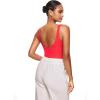 imageINLYRIC Womens Inbarely Square Neck Thong Bodysuit Sleeveless Tank Tops Slimming Backless Camisole for Going OutBright Red