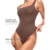 imageINLYRIC Womens Inbarely Square Neck Thong Bodysuit Sleeveless Tank Tops Slimming Backless Camisole for Going OutBrown Purple