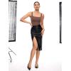 imageINLYRIC Womens Inbarely Square Neck Thong Bodysuit Sleeveless Tank Tops Slimming Backless Camisole for Going OutBrown Purple