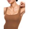 imageINLYRIC Womens Inbarely Square Neck Thong Bodysuit Sleeveless Tank Tops Slimming Backless Camisole for Going OutChipmunk
