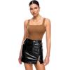 imageINLYRIC Womens Inbarely Square Neck Thong Bodysuit Sleeveless Tank Tops Slimming Backless Camisole for Going OutChipmunk